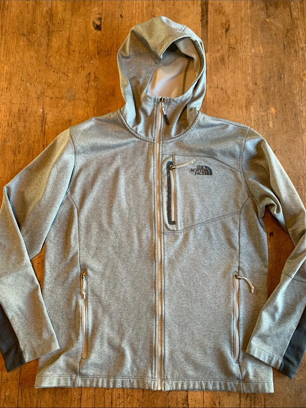 The North Face Men's Heather Gray Hooded Softshell Jacket